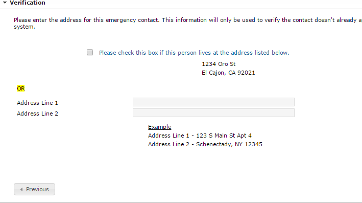 verifying your emergency contact information